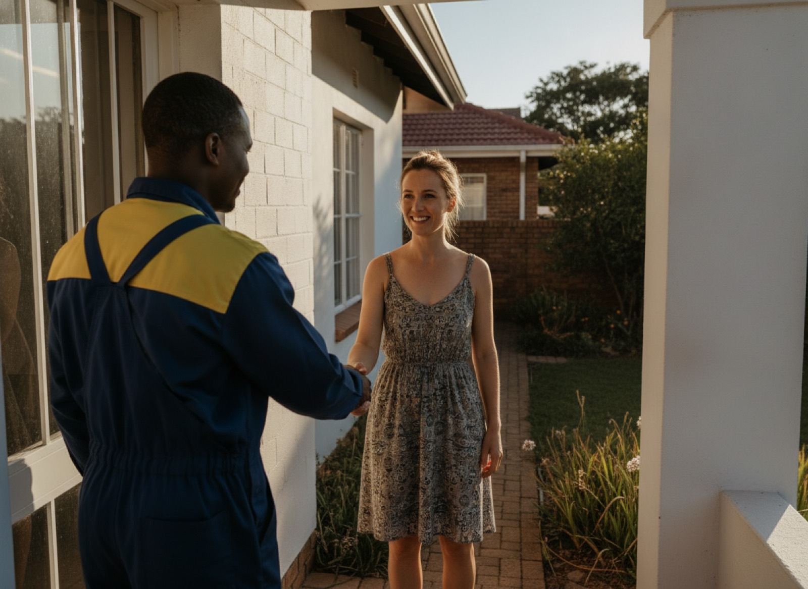Tradesman with a customer